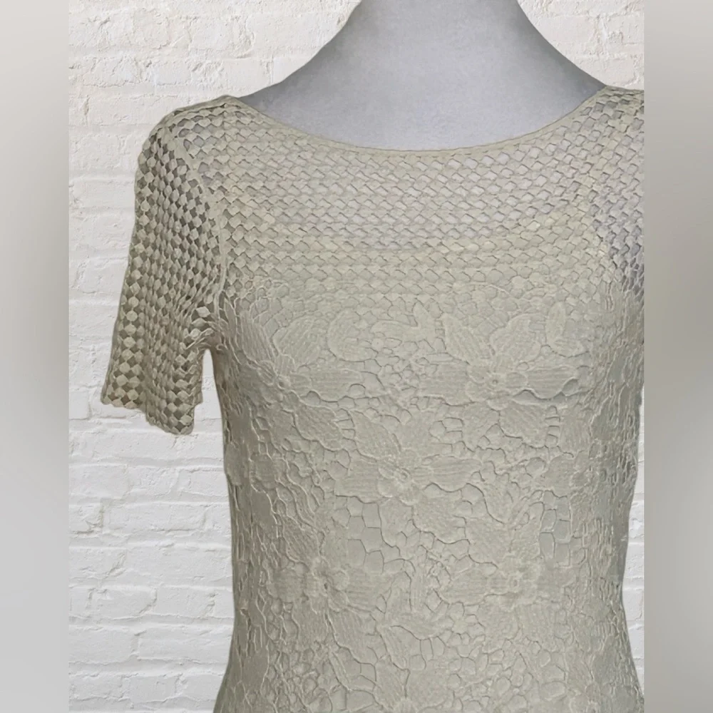 Lauren Ralph Lauren Ivory Floral Net Lace Event Dress Cottagecore Fairy S XS - Picture 4 of 11